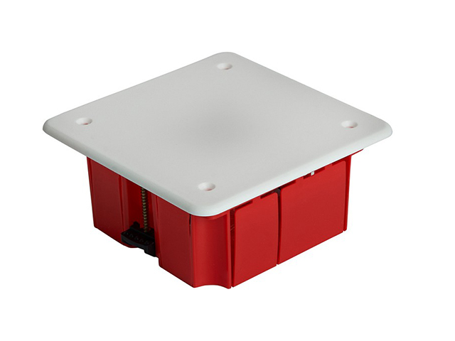 Коробка монтажная "STEKKER" для полых стен, 92х92х45мм, красный