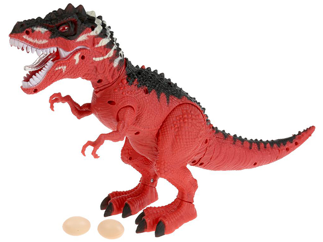 Игрушка "Динозавр" на батарейках, свет+звук, несет яйца, в коробке