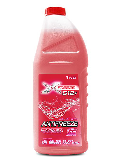 Антифриз 1кг X-FREEZE G12+, п/э бутылка 