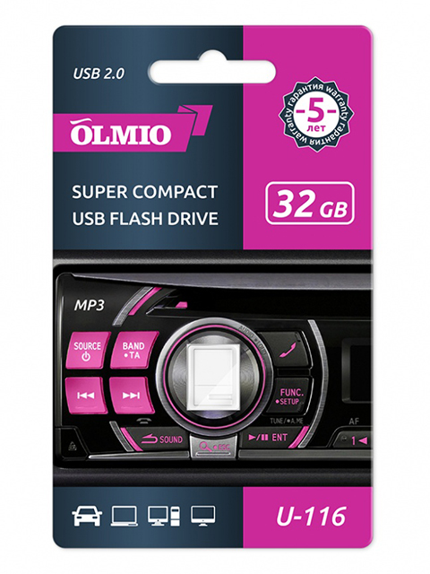 Флэш-диск OLMIO U-116 32GB белый