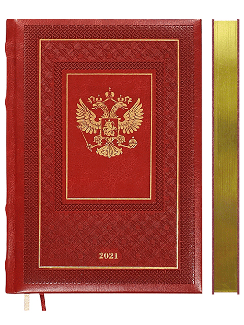 Ежедневник датированный 2021, A5, deVENTE "Symbol" 352 стр., иск. кожа, кремовая бумага, золотой срез, 145х205 мм, бордовый
