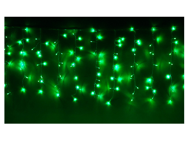 Гирлянда электрическая LED 180 ламп "Занавес" ш-1,5 м, в-1 м, режим мигание, зеленый