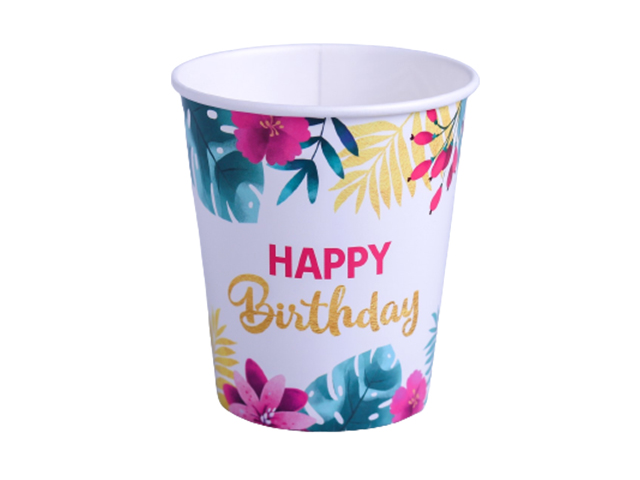 Стакан бумажный Сима-Ленд "Happy birthday" 250мл, 10 штук в упаковке