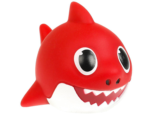 Игрушка для ванны Капитошка "Акула" 8см, красная