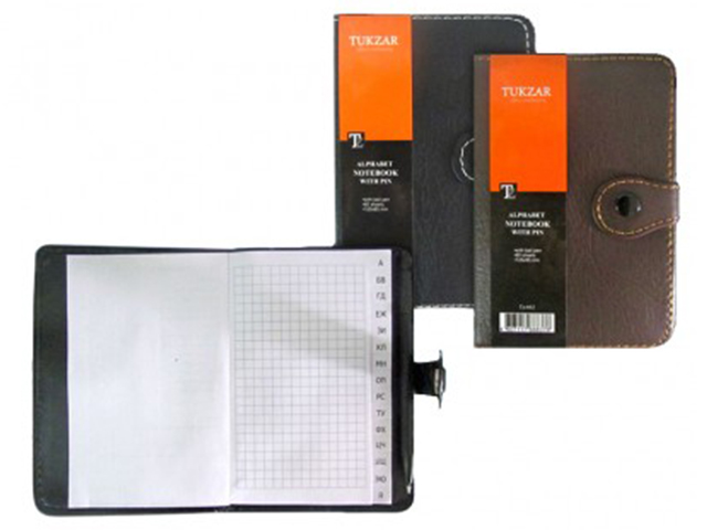 Записная книжка TUKZAR 125х85 мм, иск. кожа, + ручка