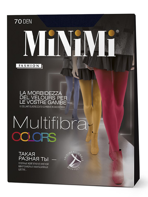Колготки женские MiNiMi "MULTIFIBRA 70 COLORS" Blu Scuro 3-M (темно-синий)