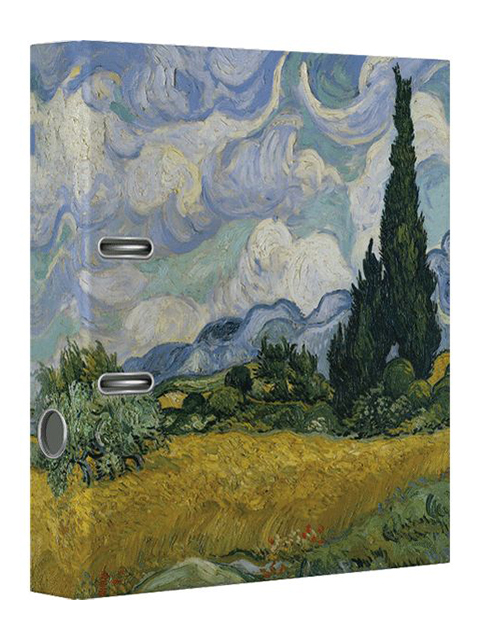 Папка-регистратор deVENTE "Вангог. Пшеничное поле с кипарисами", картонная, 75 мм, цветная печать