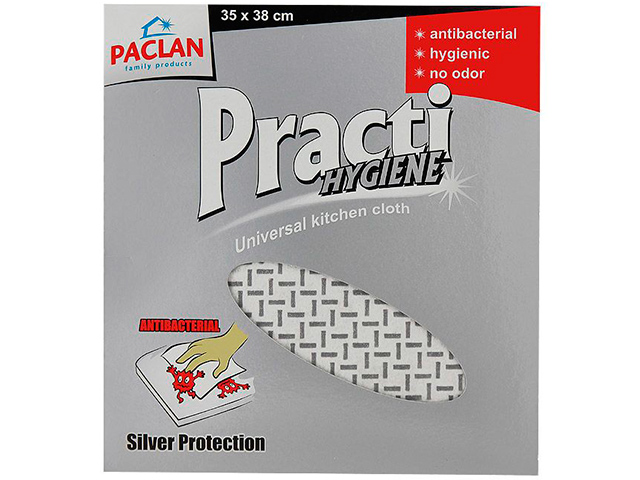 Салфетка "Paclan. Practi Hygiene" 35х38см, антибактер., с микрочаст. для кухни