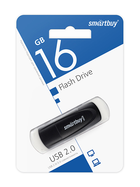 Флэш-диск Smart Buy "Scout"  16GB, USB 2.0 Flash Drive, черный