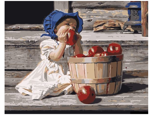 Картина по номерам Colibri "Девочка с яблоками" 40*50см