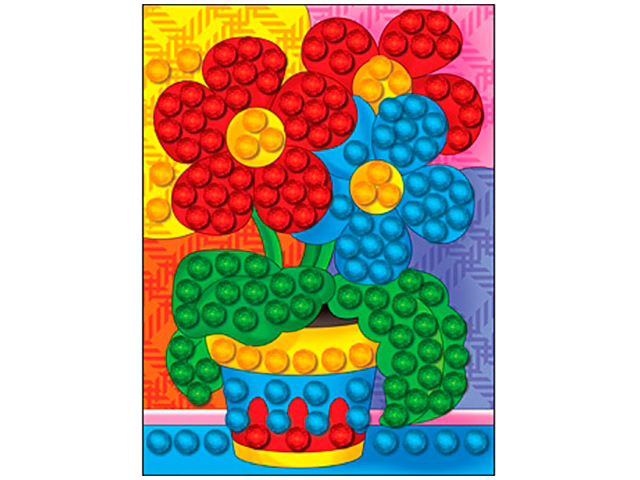 Набор для детского творчества А5 "Мозаика из помпонов. Цветы"