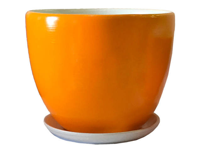 Горшок для цветов "Драже" №2 d-12 оранжев., Овал, керамика