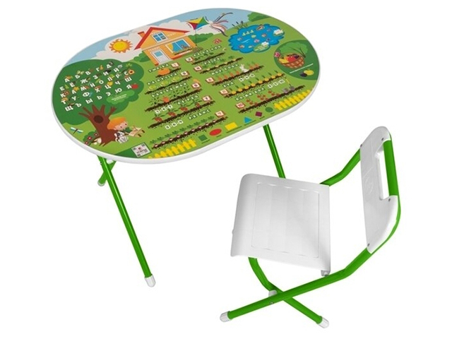 Набор мебели складной детской Дэми у3-01 "На даче" (стул + стол) зеленый