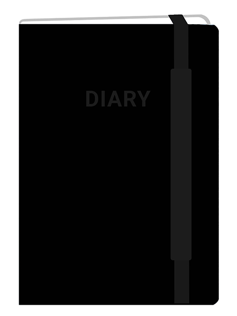 Ежедневник недатированный А5 128 листов Канц-Эксмо "Blank" угольный, кож/зам, обложка 7БЦ