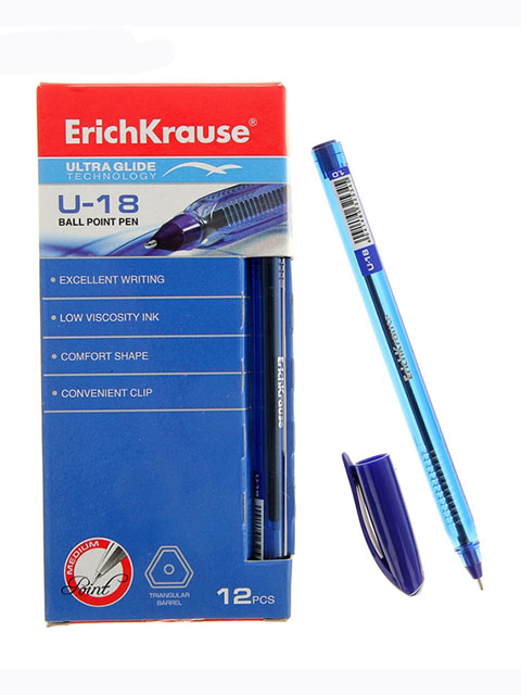 Ручка шариковая Erich Krause "Ultra Glide Technology U-18" корпус пластиковый, синяя
