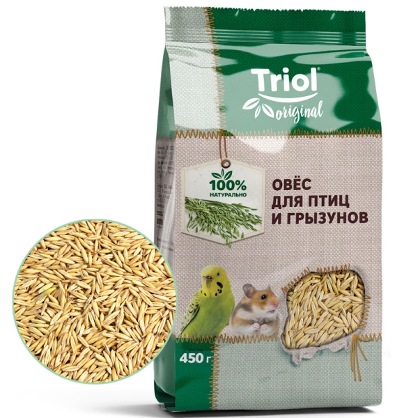 Корм "Triol Original" овес для птиц и грызунов 450г пакет
