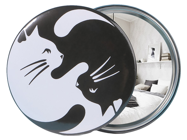 Зеркало "Кошки" d7см металлический круг