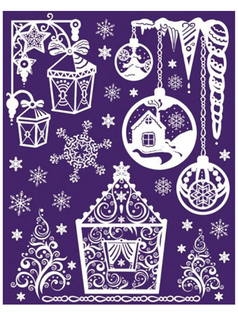 Новогодние наклейки на окна Ozon