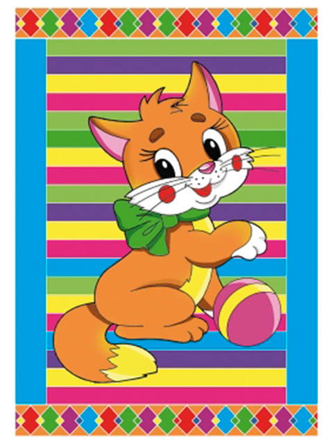 Гравюра А5 Рыжий кот "Котенок" с цветной основой, конверт