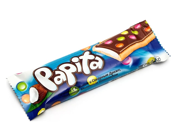 Печенье "Papita" с молочным шоколадом с кокосовой начинкой и драже-конфетами
