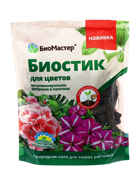 БиоМастер Биостик (ПАЛОЧКИ) для цветов органоминеральное удобрение, 250 г