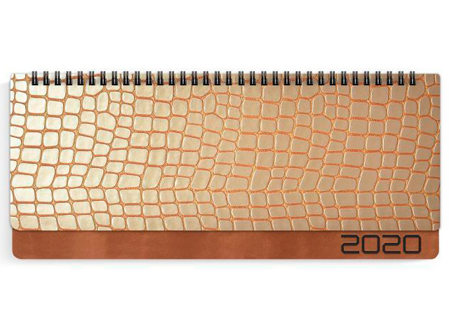 Планинг датированный 64 листа Феникс+ "Escalada. Кроко 2020г." мягкий переплет, золотисто-медный, евроспираль