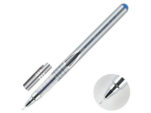 Ручка гелевая Tukzar "Office daily" корп. металлик серый, рельеф держ, игольч. нак.