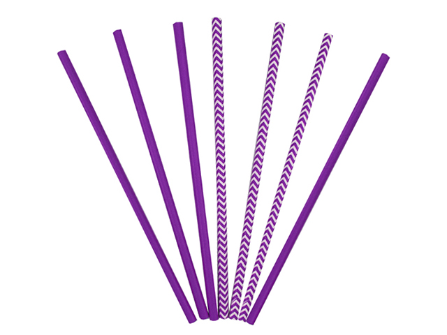 Трубочки для коктейля Пати бум "Ассорти Purple" 12 (6+6)шт, бумажные 