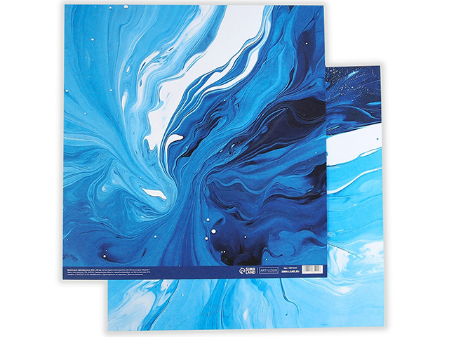 Нептун (голубой), бумага для скрапбукинга (кардсток) 216г/м2 30,5x30,5см Mr.Painter