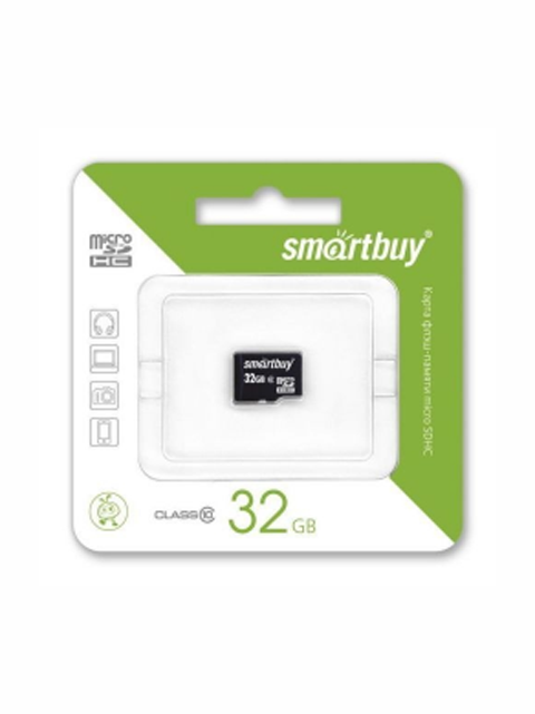 Карта памяти Smart Buy Micro SDHC 32 GB, Class 10, скорость чтения10 Мб/сек. (с адаптером SD) 