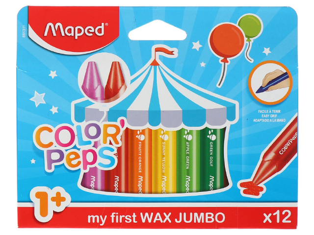 Мелки восковые Maped "Color`Peps. Wax Jumbo" 12 цветов