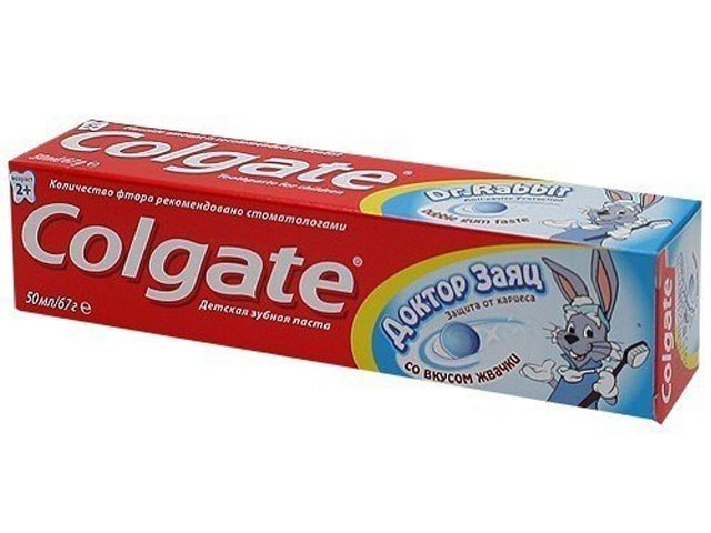 Зубная паста детская Colgate "Доктор Заяц" со вкусом жвачки, 50 мл