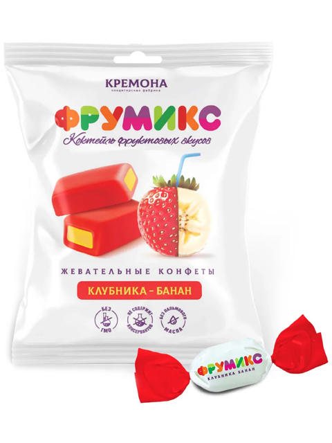 Жевательные конфеты "Фрумикс" клубника-банан 45г