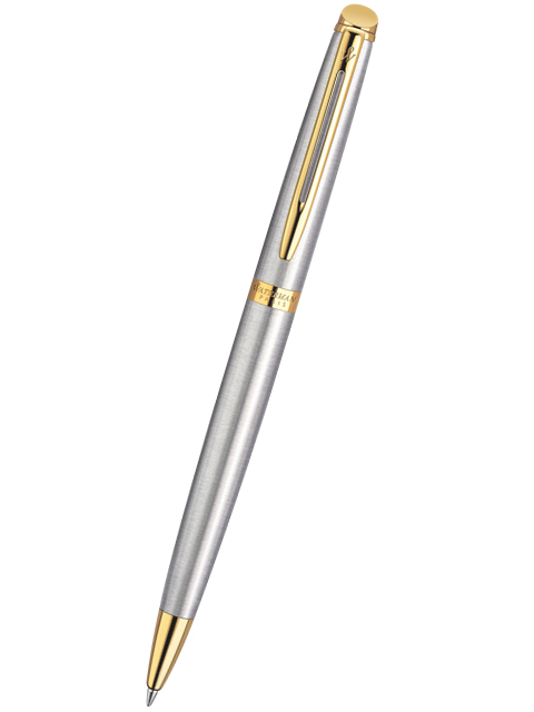 Ручка шариковая Waterman "Hemisphere Stainless Steel GT" 1мм, в подар. упак. (серебрист. позол. дет.)
