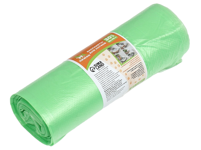 БИО-пакеты для кошачьих лотков "Пижон" 45х65см, 12 мкм, 30 шт, зеленые
