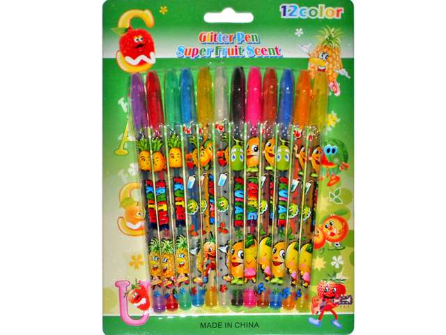 Набор гелевых ручек "Josef Otten. Фрукты" 12цв. с бестками