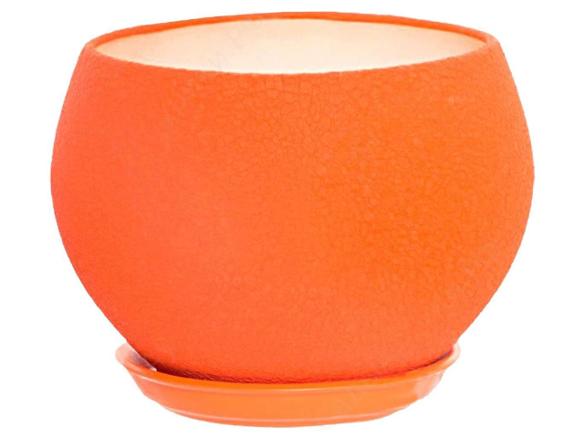 Горшок для цветов "Шар" шелк оранж, 4,1л, керамика