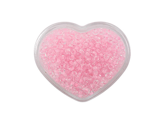 Бисер "Astra&Craft" 11/0 (№137 светло-розовый), баночка в форме сердца