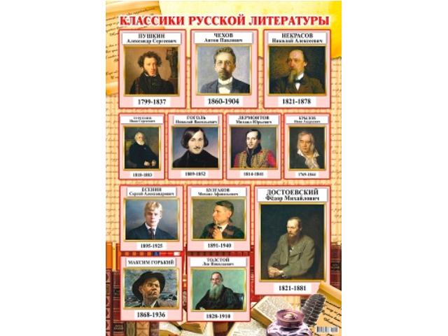 Плакат А2 "Классики русской литературы"