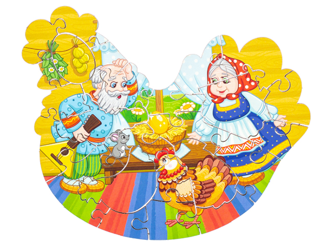 Пазл деревянный "Курочка Ряба" 