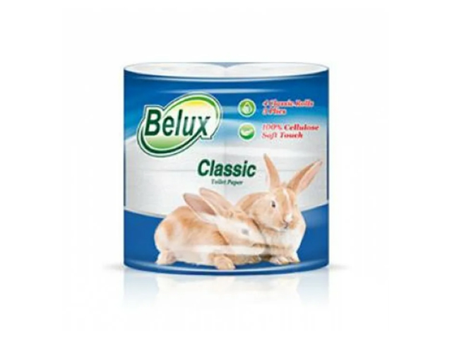 Бумага туалетная "Belux Classic" 3-х сл. 4шт., белая
