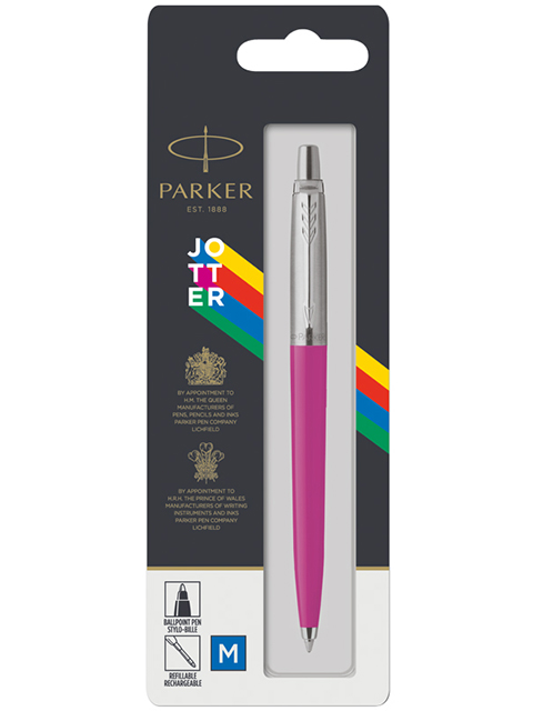 Ручка шариковая автоматическая PARKER "Jotter Magenta CT" 1,0мм, синяя, блистер