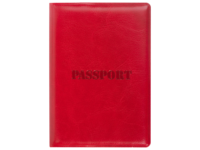 Обложка для паспорта STAFF "Паспорт" полиуретан, красная
