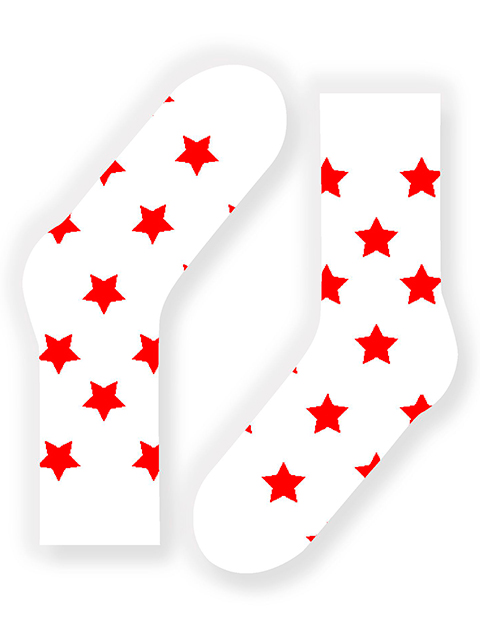 Носки дизайнерские St.FRIDAY "Звездец белый" р-р 34-37