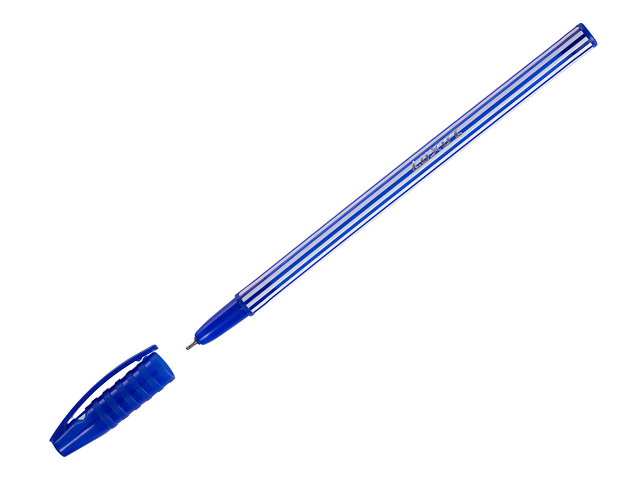 Ручка шариковая Luxor "Striped" 0.55мм, корп. полосатый пластик., синяя