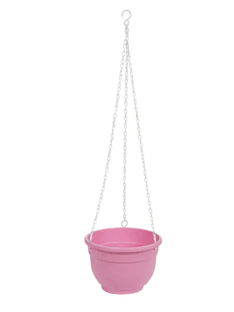 Горшок для цветов "Фуксия" 14см подвесной на цепочках, розовый 
