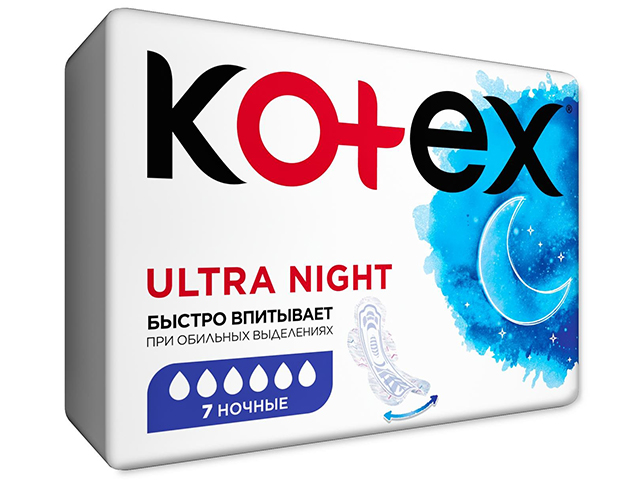 Прокладки Kotex Ultra Ночные мягкая сеточка 7шт в упаковке
