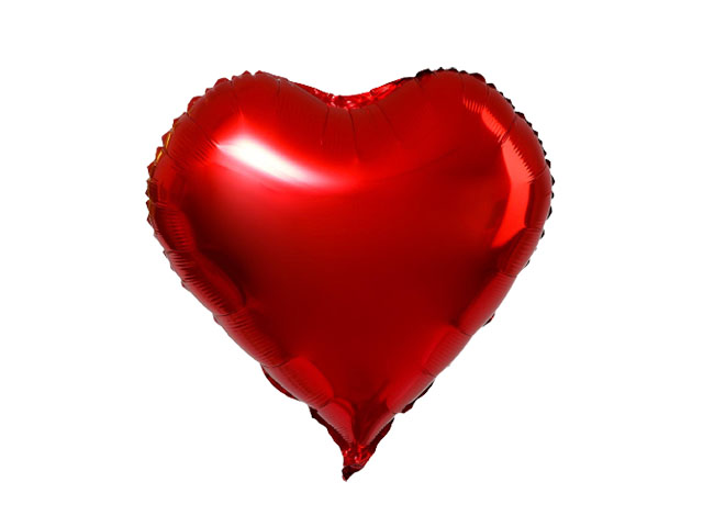 Шар 18" "Сердце" красный, фольгированный, цена за штуку