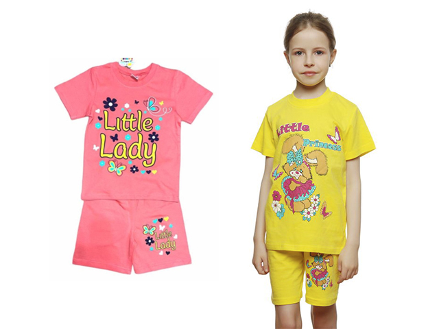 Комплект для девочки (футболка+шорты) 1-4 года
