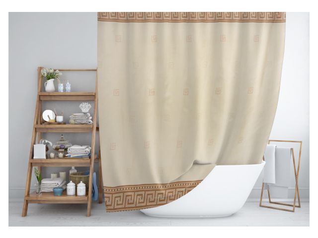 Штора для ванной "Орнамент" 180х180см, ткань 100% полиэстер